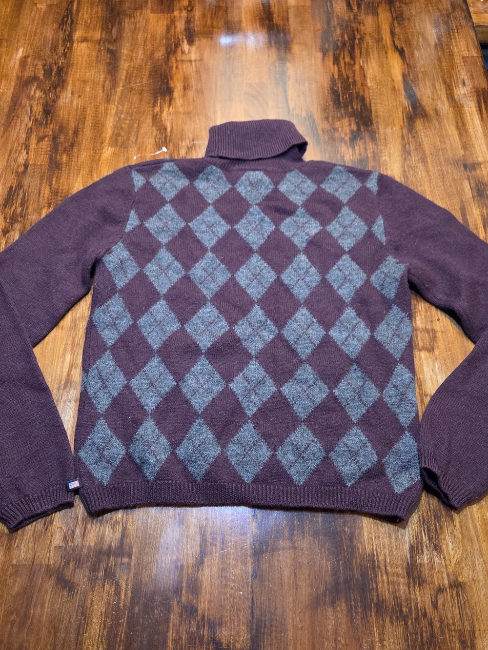 Vintage Ralph Lauren Jeans Co Sweater SZ XL Argyle Turtle Neck Y2K Dark Academia
